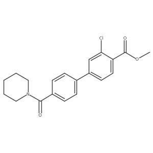 Methyl 2-chloro-4-{4-[(piperidin-1-yl)carbonyl]phenyl}benzoate Structure