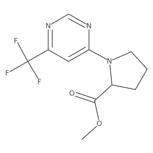 methyl (2S)-1-[6-(trifluoromethyl)pyrimidin-4-yl]pyrrolidine-2-carboxylate结构式