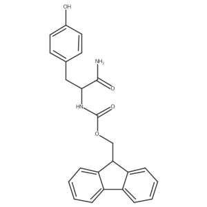(9H-fluoren-9-yl)methyl N-[(1S)-1-carbamoyl-2-(4-hydroxyphenyl)ethyl]carbamate结构式