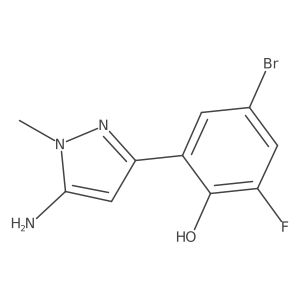 2-(5-amino-1-methyl-1H-pyrazol-3-yl)-4-bromo-6-fluorophenol结构式