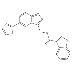 N-((6-(thiophen-2-yl)-[1,2,4]triazolo[4,3-b]pyridazin-3-yl)methyl)-1H-indole-3-carboxamide结构式