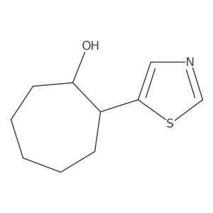 2-(1,3-Thiazol-5-yl)cycloheptan-1-ol结构式