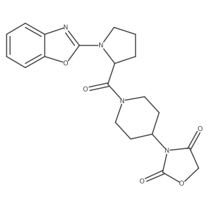 3-(1-(1-(Benzo[d]oxazol-2-yl)pyrrolidine-2-carbonyl)piperidin-4-yl)oxazolidine-2,4-dione结构式