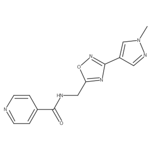 N-((3-(1-methyl-1H-pyrazol-4-yl)-1,2,4-oxadiazol-5-yl)methyl)isonicotinamide Structure