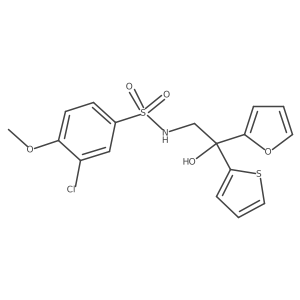 3-chloro-N-(2-(furan-2-yl)-2-hydroxy-2-(thiophen-2-yl)ethyl)-4-methoxybenzenesulfonamide Structure