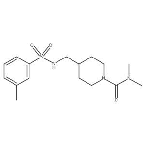 N,N-dimethyl-4-((3-methylphenylsulfonamido)methyl)piperidine-1-carboxamide结构式