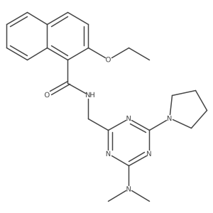 N-((4-(dimethylamino)-6-(pyrrolidin-1-yl)-1,3,5-triazin-2-yl)methyl)-2-ethoxy-1-naphthamide Structure