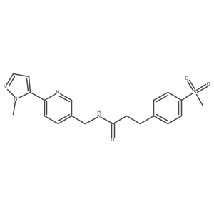 N-((6-(1-methyl-1H-pyrazol-5-yl)pyridin-3-yl)methyl)-3-(4-(methylsulfonyl)phenyl)propanamide结构式