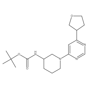 tert-butyl N-{1-[6-(oxolan-3-yl)pyrimidin-4-yl]piperidin-3-yl}carbamate结构式