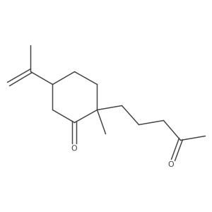 (2R,5R)-2-Methyl-5-(1-methylethenyl)-2-(4-oxopentyl)cyclohexanone结构式