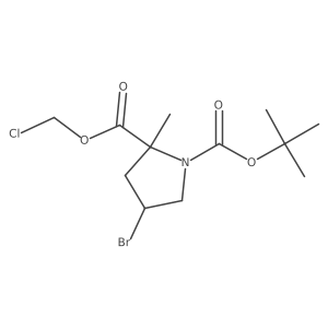 1-Tert-butyl 2-chloromethyl 4-bromo-2-methylpyrrolidine-1,2-dicarboxylate结构式