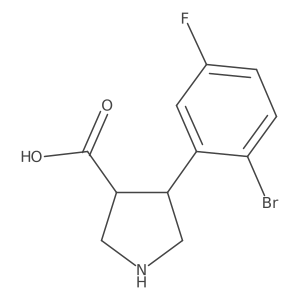 4-(2-Bromo-5-fluorophenyl)pyrrolidine-3-carboxylic acid结构式