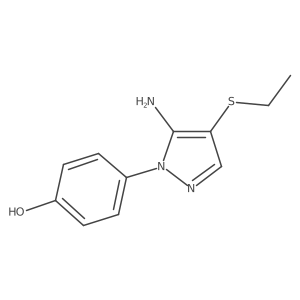 4-[5-amino-4-(ethylsulfanyl)-1H-pyrazol-1-yl]phenol Structure