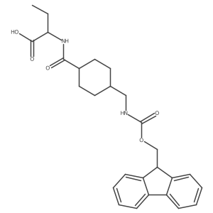 (2R)-2-({4-[({[(9H-fluoren-9-yl)methoxy]carbonyl}amino)methyl]cyclohexyl}formamido)butanoic acid Structure