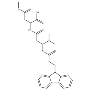 (2R)-2-[(3S)-3-({[(9H-fluoren-9-yl)methoxy]carbonyl}amino)-4-methylpentanamido]-4-methoxy-4-oxobutanoic acid Structure