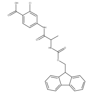 2-chloro-4-[2-({[(9H-fluoren-9-yl)methoxy]carbonyl}amino)propanamido]benzoic acid Structure