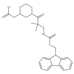 2-{4-[3-({[(9H-fluoren-9-yl)methoxy]carbonyl}amino)-2,2-dimethylpropanoyl]morpholin-2-yl}acetic acid结构式