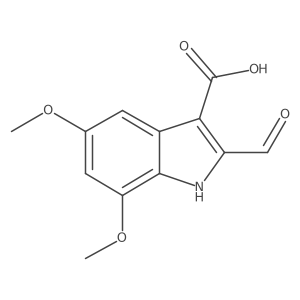 2-formyl-5,7-dimethoxy-1H-indole-3-carboxylic acid Structure