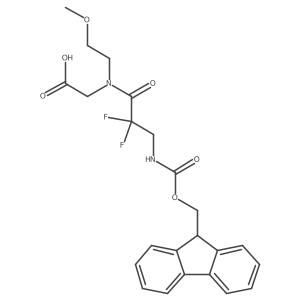 2-[3-({[(9H-fluoren-9-yl)methoxy]carbonyl}amino)-2,2-difluoro-N-(2-methoxyethyl)propanamido]acetic acid结构式