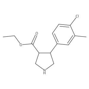 Ethyl 4-(4-chloro-3-methylphenyl)pyrrolidine-3-carboxylate结构式