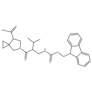 5-{2-[({[(9H-fluoren-9-yl)methoxy]carbonyl}amino)methyl]-3-methylbutanoyl}-5-azaspiro[2.4]heptane-7-carboxylic acid结构式