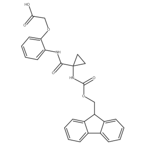 2-{2-[1-({[(9H-fluoren-9-yl)methoxy]carbonyl}amino)cyclopropaneamido]phenoxy}acetic acid Structure
