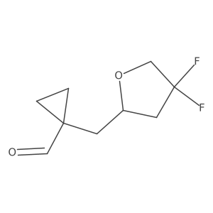 1-[(4,4-Difluorooxolan-2-yl)methyl]cyclopropane-1-carbaldehyde结构式