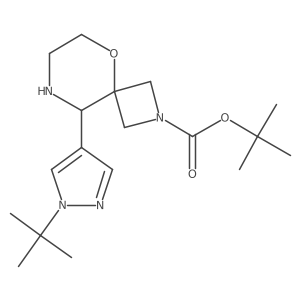 tert-butyl 9-(1-tert-butyl-1H-pyrazol-4-yl)-5-oxa-2,8-diazaspiro[3.5]nonane-2-carboxylate Structure