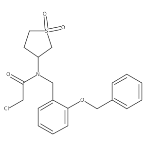 2-Chloro-N-(1,1-dioxothiolan-3-yl)-N-[(2-phenylmethoxyphenyl)methyl]acetamide结构式