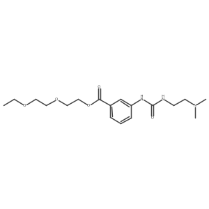 Benzoic acid, 3-[[[[2-(dimethylamino)ethyl]amino]carbonyl]amino]-, 2-(2-ethoxyethoxy)ethyl ester Structure