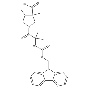 rac-(3R,4R)-1-[2-({[(9H-fluoren-9-yl)methoxy]carbonyl}amino)-2-methylpropanoyl]-3,4-dimethylpyrrolidine-3-carboxylic acid Structure