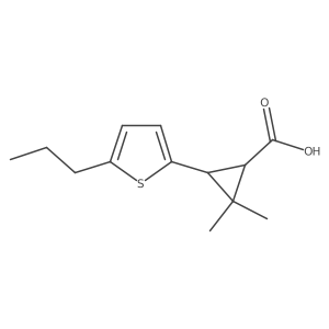 rac-(1R,3R)-2,2-dimethyl-3-(5-propylthiophen-2-yl)cyclopropane-1-carboxylic acid结构式