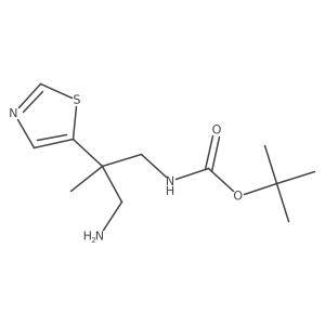 tert-butyl N-[3-amino-2-methyl-2-(1,3-thiazol-5-yl)propyl]carbamate结构式