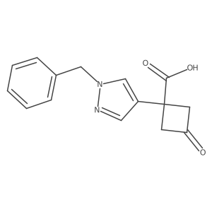 1-(1-benzyl-1H-pyrazol-4-yl)-3-oxocyclobutane-1-carboxylic acid Structure