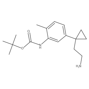 tert-butyl N-{5-[1-(2-aminoethyl)cyclopropyl]-2-methylphenyl}carbamate Structure