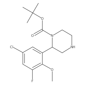 Tert-butyl 2-(5-chloro-3-fluoro-2-methoxyphenyl)piperazine-1-carboxylate结构式
