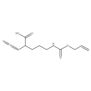 (2S)-2-Azido-5-(prop-2-enoxycarbonylamino)pentanoic acid结构式