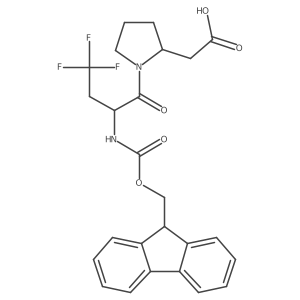 2-[(2S)-1-[2-({[(9H-fluoren-9-yl)methoxy]carbonyl}amino)-4,4,4-trifluorobutanoyl]pyrrolidin-2-yl]acetic acid Structure