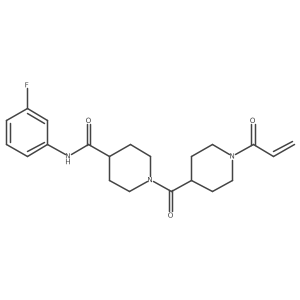 N-(3-Fluorophenyl)-1-(1-prop-2-enoylpiperidine-4-carbonyl)piperidine-4-carboxamide结构式
