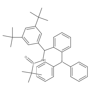(R)-N-((R)-(3,5-Di-tert-butylphenyl)(2-(diphenylphosphaneyl)phenyl)methyl)-2-methylpropane-2-sulfinamide结构式
