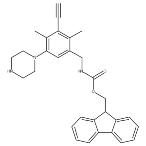 (9H-fluoren-9-yl)methyl N-{[3-ethynyl-2,4-dimethyl-5-(piperazin-1-yl)phenyl]methyl}carbamate Structure