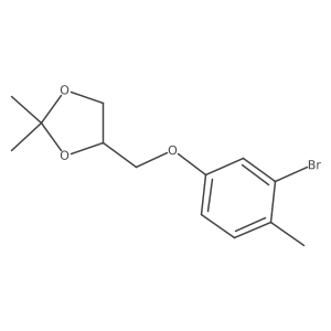4-((3-Bromo-4-methylphenoxy)methyl)-2,2-dimethyl-1,3-dioxolane Structure