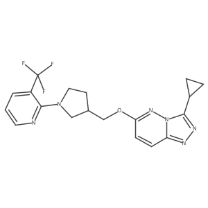 2-{3-[({3-Cyclopropyl-[1,2,4]triazolo[4,3-b]pyridazin-6-yl}oxy)methyl]pyrrolidin-1-yl}-3-(trifluoromethyl)pyridine结构式