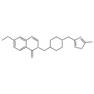 7-Methoxy-3-({1-[(5-methyl-1,2,4-oxadiazol-3-yl)methyl]piperidin-4-yl}methyl)-3,4-dihydroquinazolin-4-one结构式