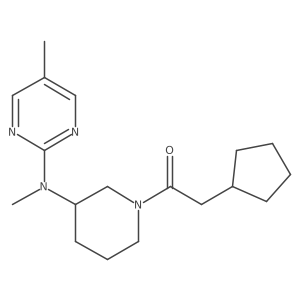 2-Cyclopentyl-1-{3-[methyl(5-methylpyrimidin-2-yl)amino]piperidin-1-yl}ethan-1-one结构式