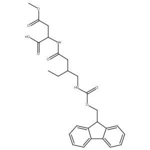(2S)-2-{3-[({[(9H-fluoren-9-yl)methoxy]carbonyl}amino)methyl]pentanamido}-4-methoxy-4-oxobutanoic acid Structure