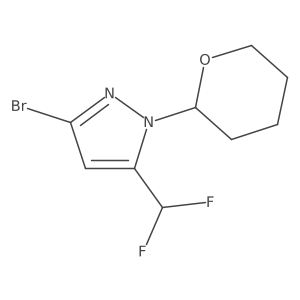3-Bromo-5-(difluoromethyl)-1-(tetrahydro-2H-pyran-2-yl)-1H-pyrazole Structure
