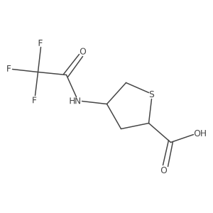 rac-(2R,4R)-4-(2,2,2-trifluoroacetamido)thiolane-2-carboxylic acid结构式