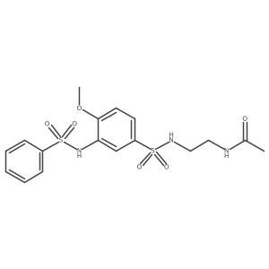 N-[2-(3-benzenesulfonamido-4-methoxybenzenesulfonamido)ethyl]acetamide Structure