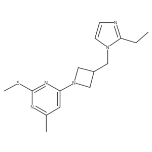 4-{3-[(2-ethyl-1H-imidazol-1-yl)methyl]azetidin-1-yl}-6-methyl-2-(methylsulfanyl)pyrimidine结构式